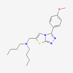 molecular formula C20H28N4OS B2773356 dibutyl({[3-(4-methoxyphenyl)-[1,2,4]triazolo[3,4-b][1,3]thiazol-6-yl]methyl})amine CAS No. 862807-82-7