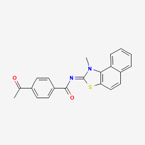 molecular formula C21H16N2O2S B2773360 (E)-4-acetyl-N-(1-methylnaphtho[1,2-d]thiazol-2(1H)-ylidene)benzamide CAS No. 477501-43-2
