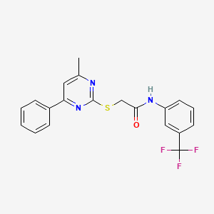 molecular formula C20H16F3N3OS B2773361 2-(4-methyl-6-phenylpyrimidin-2-yl)sulfanyl-N-[3-(trifluoromethyl)phenyl]acetamide CAS No. 511299-95-9