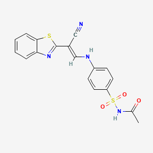 (E)-N-((4-((2-(benzo[d]thiazol-2-yl)-2-cyanovinyl)amino)phenyl)sulfonyl)acetamide