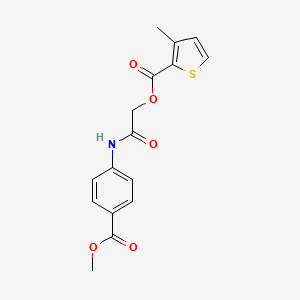 molecular formula C16H15NO5S B2773370 [2-(4-Methoxycarbonylanilino)-2-oxoethyl] 3-methylthiophene-2-carboxylate CAS No. 1002011-12-2