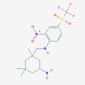 molecular formula C17H24F3N3O4S B2773372 N-((5-氨基-1,3,3-三甲基环己基)甲基)-2-硝基-4-((三氟甲基)磺酰)苯胺 CAS No. 897615-94-0
