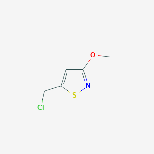 molecular formula C5H6ClNOS B2773374 3-Methoxy-5-(chloromethyl)isothiazole CAS No. 91989-71-8