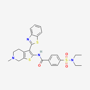 molecular formula C26H28N4O3S3 B2773391 N-[3-(1,3-benzothiazol-2-yl)-6-methyl-4H,5H,6H,7H-thieno[2,3-c]pyridin-2-yl]-4-(diethylsulfamoyl)benzamide CAS No. 486453-13-8
