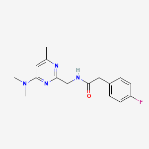 molecular formula C16H19FN4O B2773397 N-{[4-(dimethylamino)-6-methylpyrimidin-2-yl]methyl}-2-(4-fluorophenyl)acetamide CAS No. 1797329-44-2