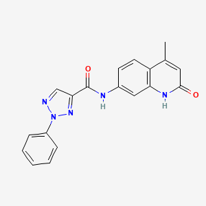 molecular formula C19H15N5O2 B2773423 N-(4-methyl-2-oxo-1,2-dihydroquinolin-7-yl)-2-phenyl-2H-1,2,3-triazole-4-carboxamide CAS No. 1251551-02-6