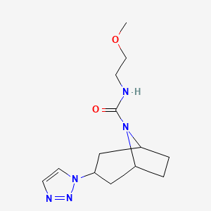molecular formula C13H21N5O2 B2773438 N-(2-methoxyethyl)-3-(1H-1,2,3-triazol-1-yl)-8-azabicyclo[3.2.1]octane-8-carboxamide CAS No. 2320884-23-7