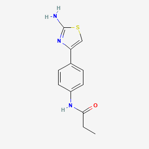 molecular formula C12H13N3OS B2773443 N-[4-(2-amino-1,3-thiazol-4-yl)phenyl]propanamide CAS No. 690964-21-7