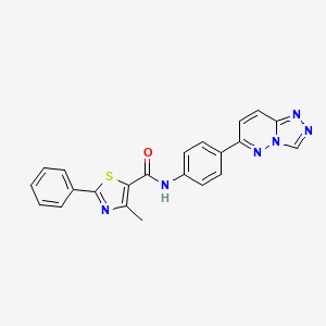 molecular formula C22H16N6OS B2773453 N-(4-([1,2,4]triazolo[4,3-b]pyridazin-6-yl)phenyl)-4-methyl-2-phenylthiazole-5-carboxamide CAS No. 891116-35-1
