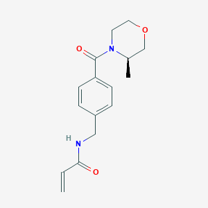 molecular formula C16H20N2O3 B2773475 N-({4-[(3R)-3-methylmorpholine-4-carbonyl]phenyl}methyl)prop-2-enamide CAS No. 2197665-38-4