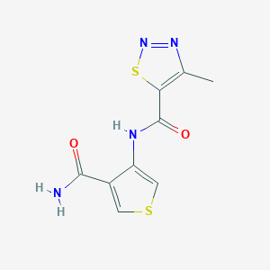 molecular formula C9H8N4O2S2 B2773483 N-(4-carbamoylthiophen-3-yl)-4-methyl-1,2,3-thiadiazole-5-carboxamide CAS No. 2097934-14-8