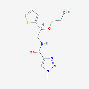 molecular formula C12H16N4O3S B2773488 N-(2-(2-hydroxyethoxy)-2-(thiophen-2-yl)ethyl)-1-methyl-1H-1,2,3-triazole-4-carboxamide CAS No. 2034615-14-8