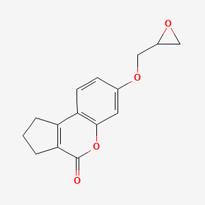 molecular formula C15H14O4 B2773522 7-(oxiran-2-ylmethoxy)-2,3-dihydrocyclopenta[c]chromen-4(1H)-one CAS No. 84229-45-8