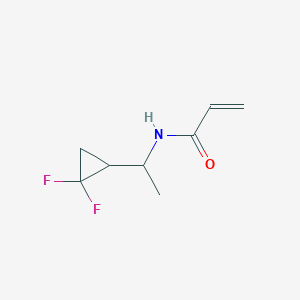 molecular formula C8H11F2NO B2773525 N-[1-(2,2-Difluorocyclopropyl)ethyl]prop-2-enamide CAS No. 2224299-10-7