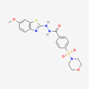 molecular formula C19H20N4O5S2 B2773580 N'-(6-methoxybenzo[d]thiazol-2-yl)-4-(morpholinosulfonyl)benzohydrazide CAS No. 851979-74-3