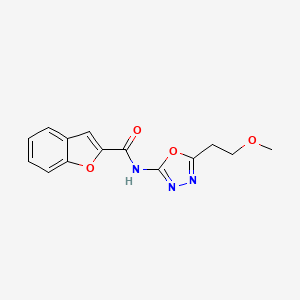 molecular formula C14H13N3O4 B2773583 N-(5-(2-methoxyethyl)-1,3,4-oxadiazol-2-yl)benzofuran-2-carboxamide CAS No. 1351644-03-5