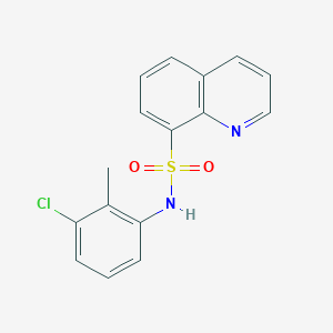 molecular formula C16H13ClN2O2S B277359 N-(3-chloro-2-methylphenyl)quinoline-8-sulfonamide 