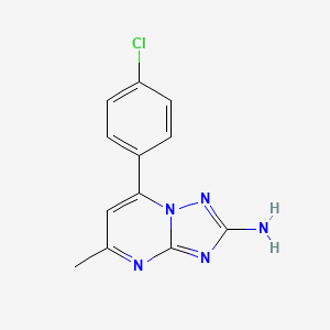 molecular formula C12H10ClN5 B2773616 7-(4-Chlorophenyl)-5-methyl-[1,2,4]triazolo[1,5-a]pyrimidin-2-amine CAS No. 714278-25-8