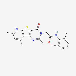 molecular formula C22H22N4O2S B2773620 N-(2,6-dimethylphenyl)-2-(2,7,9-trimethyl-4-oxopyrido[3',2':4,5]thieno[3,2-d]pyrimidin-3(4H)-yl)acetamide CAS No. 1242950-59-9