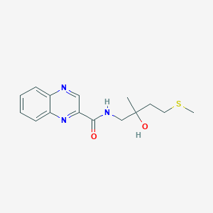 molecular formula C15H19N3O2S B2773635 N-(2-hydroxy-2-methyl-4-(methylthio)butyl)quinoxaline-2-carboxamide CAS No. 1396790-70-7