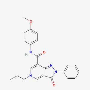 molecular formula C24H24N4O3 B2773645 N-(4-ethoxyphenyl)-3-oxo-2-phenyl-5-propyl-2H,3H,5H-pyrazolo[4,3-c]pyridine-7-carboxamide CAS No. 923146-86-5