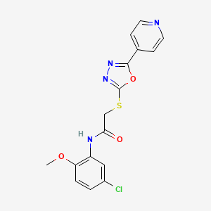 molecular formula C16H13ClN4O3S B2773674 N-(5-chloro-2-methoxyphenyl)-2-{[5-(pyridin-4-yl)-1,3,4-oxadiazol-2-yl]sulfanyl}acetamide CAS No. 898612-58-3