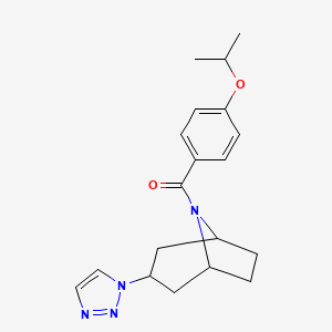 molecular formula C19H24N4O2 B2773682 8-[4-(propan-2-yloxy)benzoyl]-3-(1H-1,2,3-triazol-1-yl)-8-azabicyclo[3.2.1]octane CAS No. 2177060-21-6