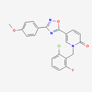 molecular formula C21H15ClFN3O3 B2773687 1-(2-chloro-6-fluorobenzyl)-5-(3-(4-methoxyphenyl)-1,2,4-oxadiazol-5-yl)pyridin-2(1H)-one CAS No. 1251583-17-1