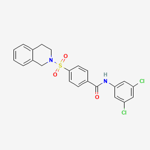 molecular formula C22H18Cl2N2O3S B2773695 N-(3,5-dichlorophenyl)-4-(1,2,3,4-tetrahydroisoquinoline-2-sulfonyl)benzamide CAS No. 391876-69-0