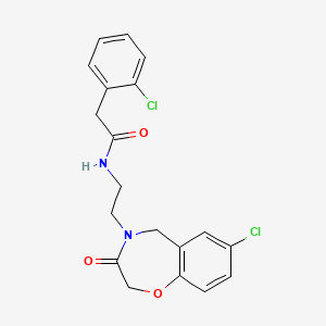 molecular formula C19H18Cl2N2O3 B2773704 N-(2-(7-chloro-3-oxo-2,3-dihydrobenzo[f][1,4]oxazepin-4(5H)-yl)ethyl)-2-(2-chlorophenyl)acetamide CAS No. 1904413-09-7