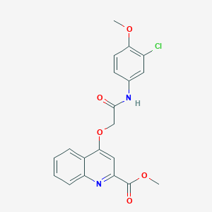 molecular formula C20H17ClN2O5 B2773733 Methyl 4-{[(3-chloro-4-methoxyphenyl)carbamoyl]methoxy}quinoline-2-carboxylate CAS No. 1358494-96-8