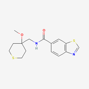 molecular formula C15H18N2O2S2 B2773744 N-[(4-methoxythian-4-yl)methyl]-1,3-benzothiazole-6-carboxamide CAS No. 2034244-44-3