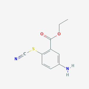 molecular formula C10H10N2O2S B277376 Ethyl 5-amino-2-(cyanosulfanyl)benzoate 