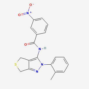 molecular formula C19H16N4O3S B2773765 N-[2-(2-methylphenyl)-2H,4H,6H-thieno[3,4-c]pyrazol-3-yl]-3-nitrobenzamide CAS No. 396720-57-3