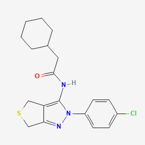 molecular formula C19H22ClN3OS B2773784 N-[2-(4-chlorophenyl)-2H,4H,6H-thieno[3,4-c]pyrazol-3-yl]-2-cyclohexylacetamide CAS No. 450341-23-8
