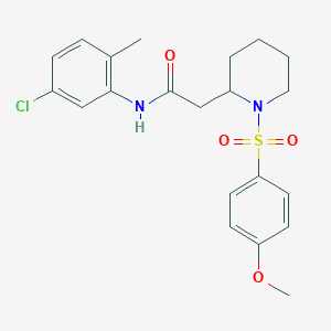 molecular formula C21H25ClN2O4S B2773787 N-(5-chloro-2-methylphenyl)-2-(1-((4-methoxyphenyl)sulfonyl)piperidin-2-yl)acetamide CAS No. 941911-50-8