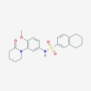molecular formula C22H26N2O4S B2773788 N-(4-methoxy-3-(2-oxopiperidin-1-yl)phenyl)-5,6,7,8-tetrahydronaphthalene-2-sulfonamide CAS No. 941939-87-3