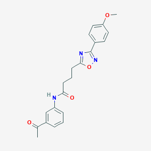 molecular formula C21H21N3O4 B277380 N-(3-acetylphenyl)-4-[3-(4-methoxyphenyl)-1,2,4-oxadiazol-5-yl]butanamide 