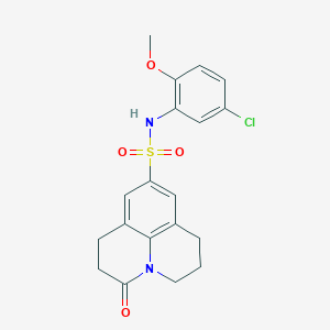molecular formula C19H19ClN2O4S B2773804 N-(5-chloro-2-methoxyphenyl)-2-oxo-1-azatricyclo[7.3.1.0^{5,13}]trideca-5,7,9(13)-triene-7-sulfonamide CAS No. 898464-82-9