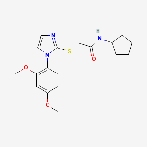 molecular formula C18H23N3O3S B2773813 N-cyclopentyl-2-{[1-(2,4-dimethoxyphenyl)-1H-imidazol-2-yl]sulfanyl}acetamide CAS No. 869345-51-7