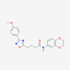 molecular formula C21H21N3O5 B277382 N-(2,3-dihydro-1,4-benzodioxin-6-yl)-4-[3-(4-methoxyphenyl)-1,2,4-oxadiazol-5-yl]butanamide 