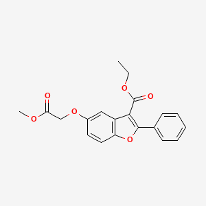 molecular formula C20H18O6 B2773824 Ethyl 5-(2-methoxy-2-oxoethoxy)-2-phenyl-1-benzofuran-3-carboxylate CAS No. 300826-24-8