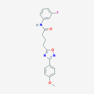 molecular formula C19H18FN3O3 B277384 N-(3-fluorophenyl)-4-[3-(4-methoxyphenyl)-1,2,4-oxadiazol-5-yl]butanamide 