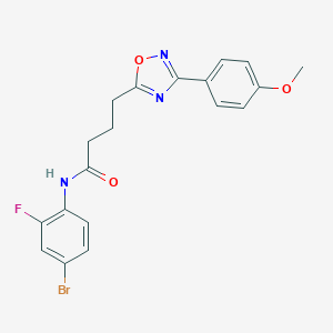 molecular formula C19H17BrFN3O3 B277386 N-(4-bromo-2-fluorophenyl)-4-[3-(4-methoxyphenyl)-1,2,4-oxadiazol-5-yl]butanamide 