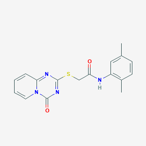 molecular formula C17H16N4O2S B2773885 N-(2,5-dimethylphenyl)-2-({4-oxo-4H-pyrido[1,2-a][1,3,5]triazin-2-yl}sulfanyl)acetamide CAS No. 896326-02-6