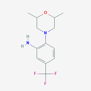 molecular formula C13H17F3N2O B2773888 2-(2,6-Dimethylmorpholino)-5-(trifluoromethyl)aniline CAS No. 695221-81-9