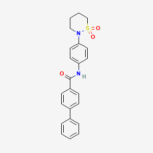 molecular formula C23H22N2O3S B2773892 N-[4-(1,1-dioxo-1lambda6,2-thiazinan-2-yl)phenyl]-[1,1'-biphenyl]-4-carboxamide CAS No. 899731-79-4