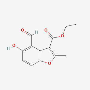 molecular formula C13H12O5 B2773902 Ethyl 4-formyl-5-hydroxy-2-methyl-1-benzofuran-3-carboxylate CAS No. 383891-95-0