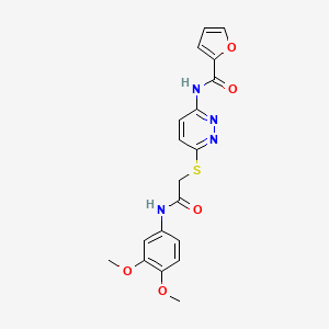 N-(6-((2-((3,4-dimethoxyphenyl)amino)-2-oxoethyl)thio)pyridazin-3-yl)furan-2-carboxamide