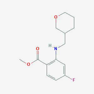 Methyl 4-fluoro-2-[(oxan-3-ylmethyl)amino]benzoate